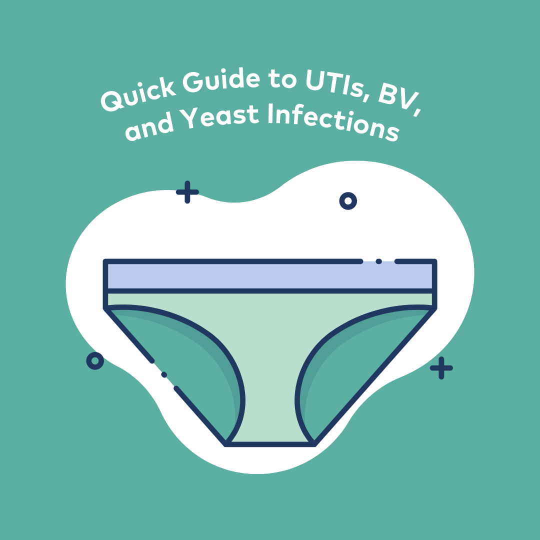 quick guide to UTIs, BV, and Yeast Infections panty graphic